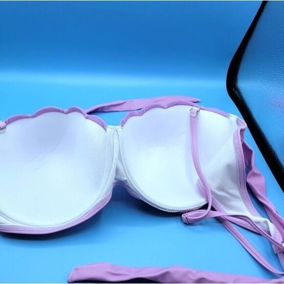 🔥 Purple Blue Ombre Mermaid Shell Plus Sz. Bikini Top 👙 🧜♀️ SHEIN - Picture 7 of 10